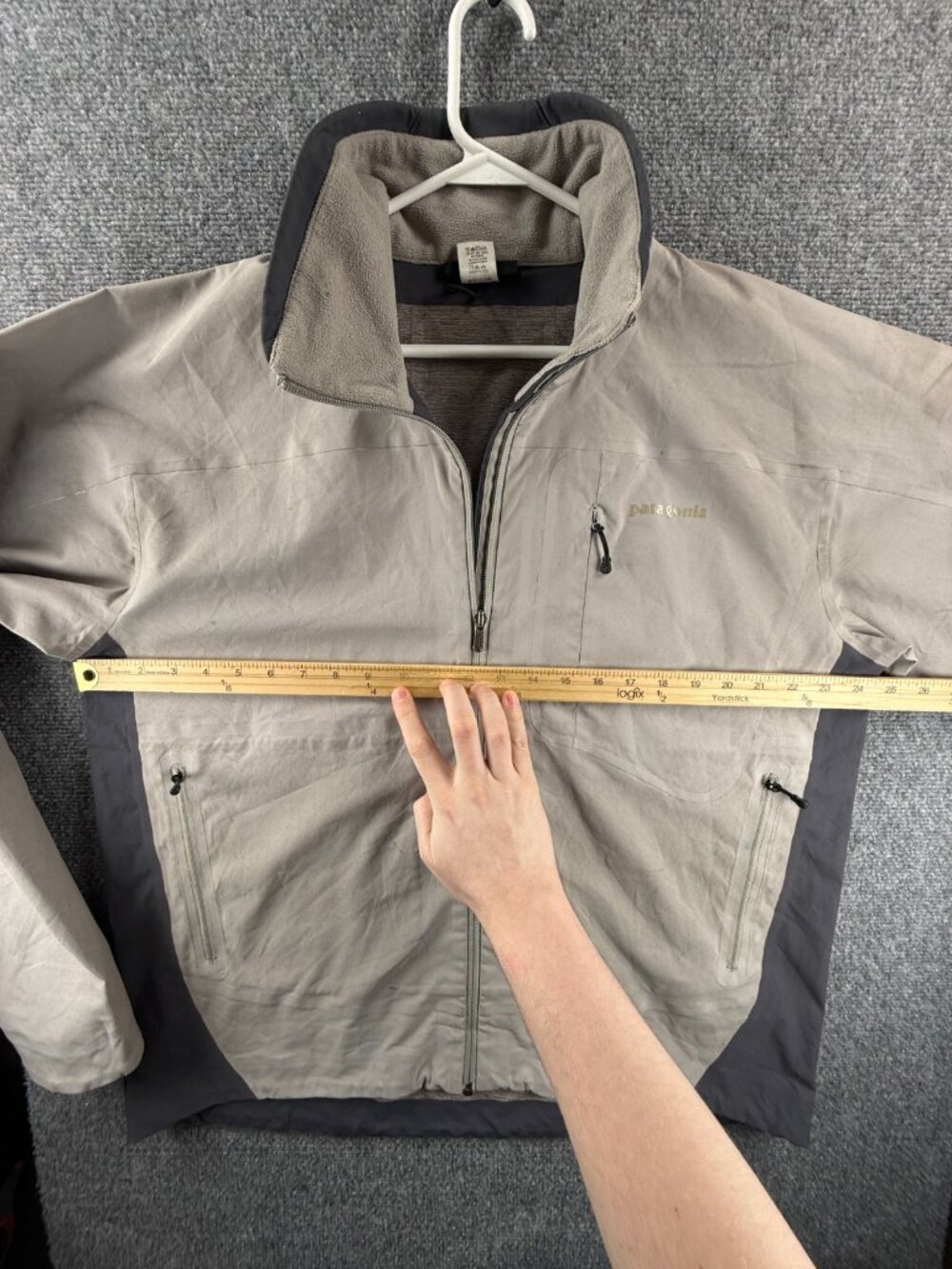 Patagonia CSS Men Jacket Gray Full Zip Large Chest Pocket Windbreaker Adult - Picture 9 of 16